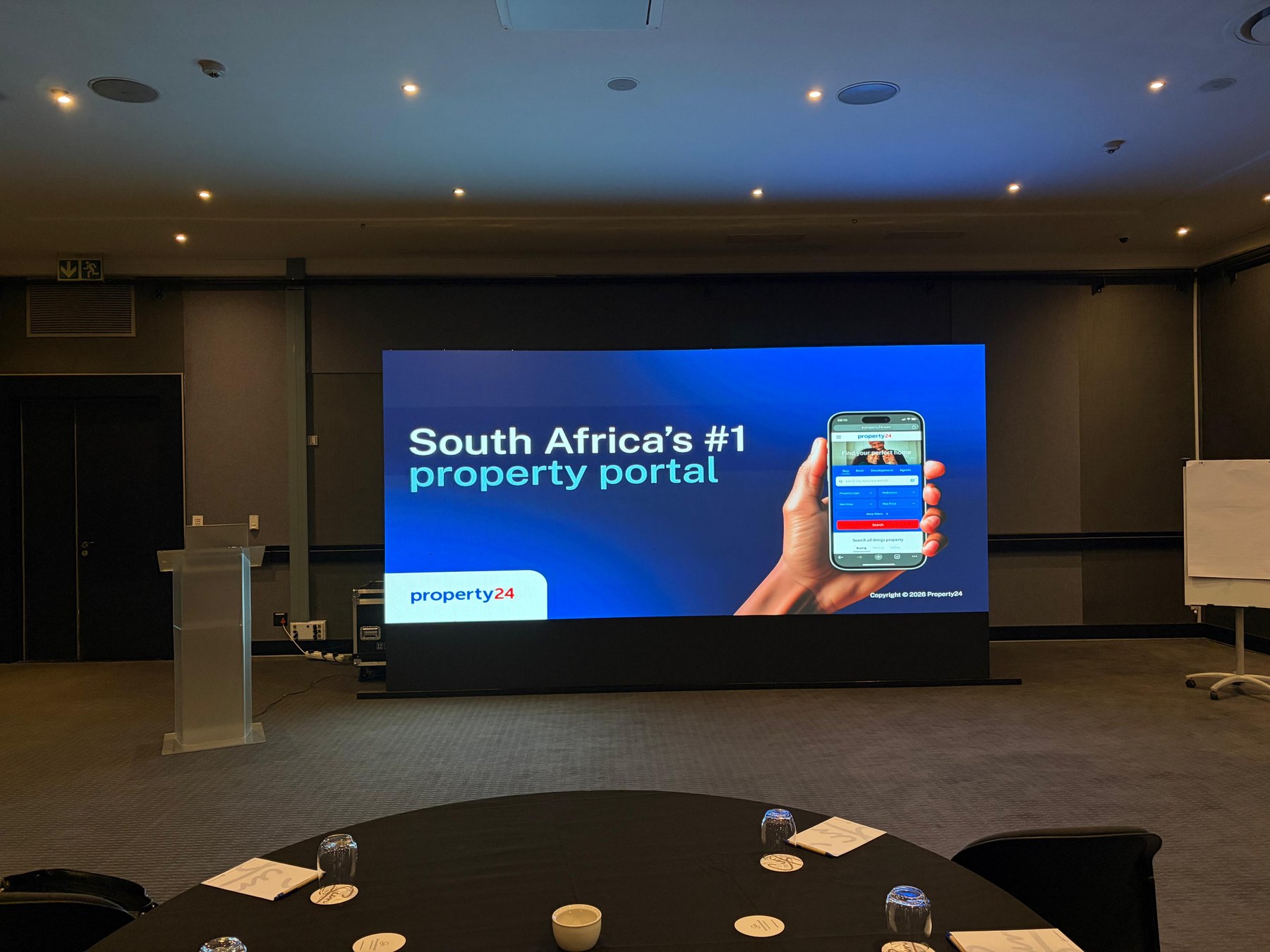 Property24 LED display wall in a conference venue